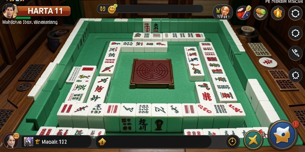 Screenshot utama HARTA11 menampilkan gameplay Mahjong yang menarik.