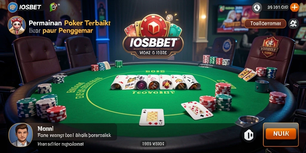 Screenshot utama IOSBET menampilkan aksi seru permainan Poker.