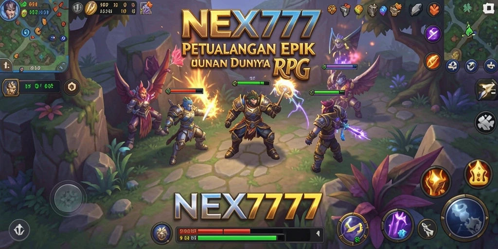 Screenshot gameplay NEX777 menampilkan petualangan RPG yang mendebarkan.