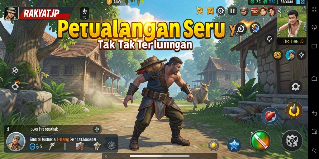 Screenshot utama RAKYATJP menunjukkan aksi petualangan yang mendebarkan.