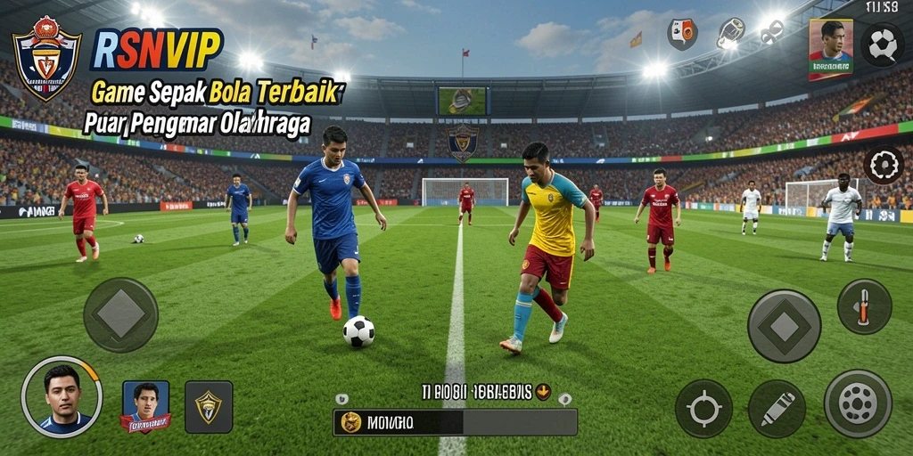 Screenshot RSNVIP menampilkan aksi mendebarkan di lapangan sepak bola.