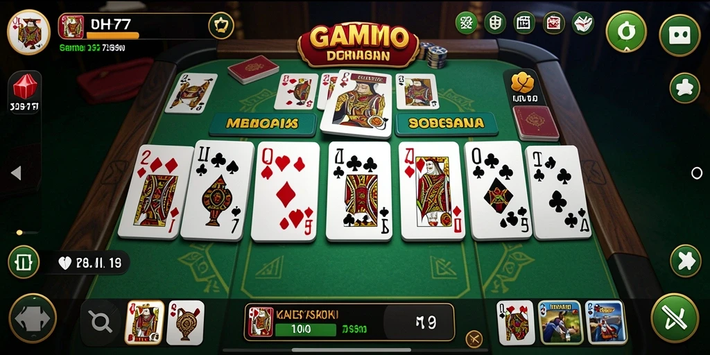 Tampilan utama UH77 dengan gameplay Domino yang menarik