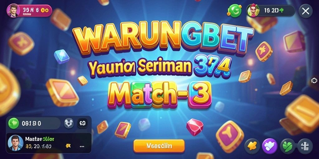 Tampilan menarik dari gameplay Match-3 di WARUNGBET.